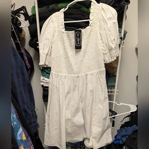 NWT : My Street : White Ruffle Dress : Size 2XL